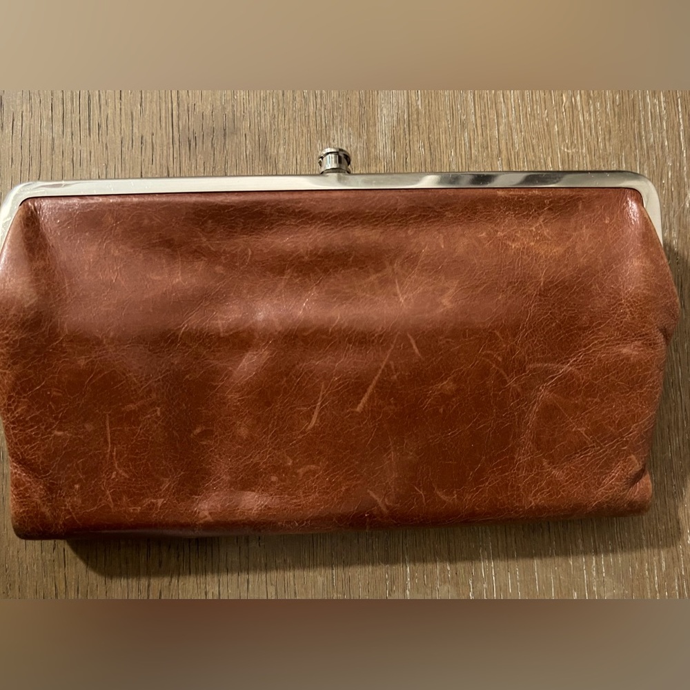 Hobo Clutch Wallet in Brown Leather